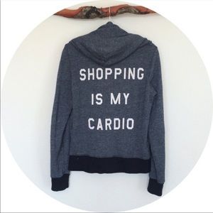 WILDFOX SHOPPING IS MY CARDIO HOODIE JACKET